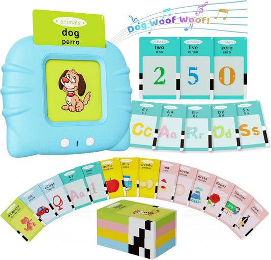 Toddler Toys Bilingual English and Spanish Talking Flash Cards for 1 2 3 4 5 6 Year Old Boys and Girls, Autism Sensory Toys for Autistic Children, Learning Educational Speech 250 Sight Words