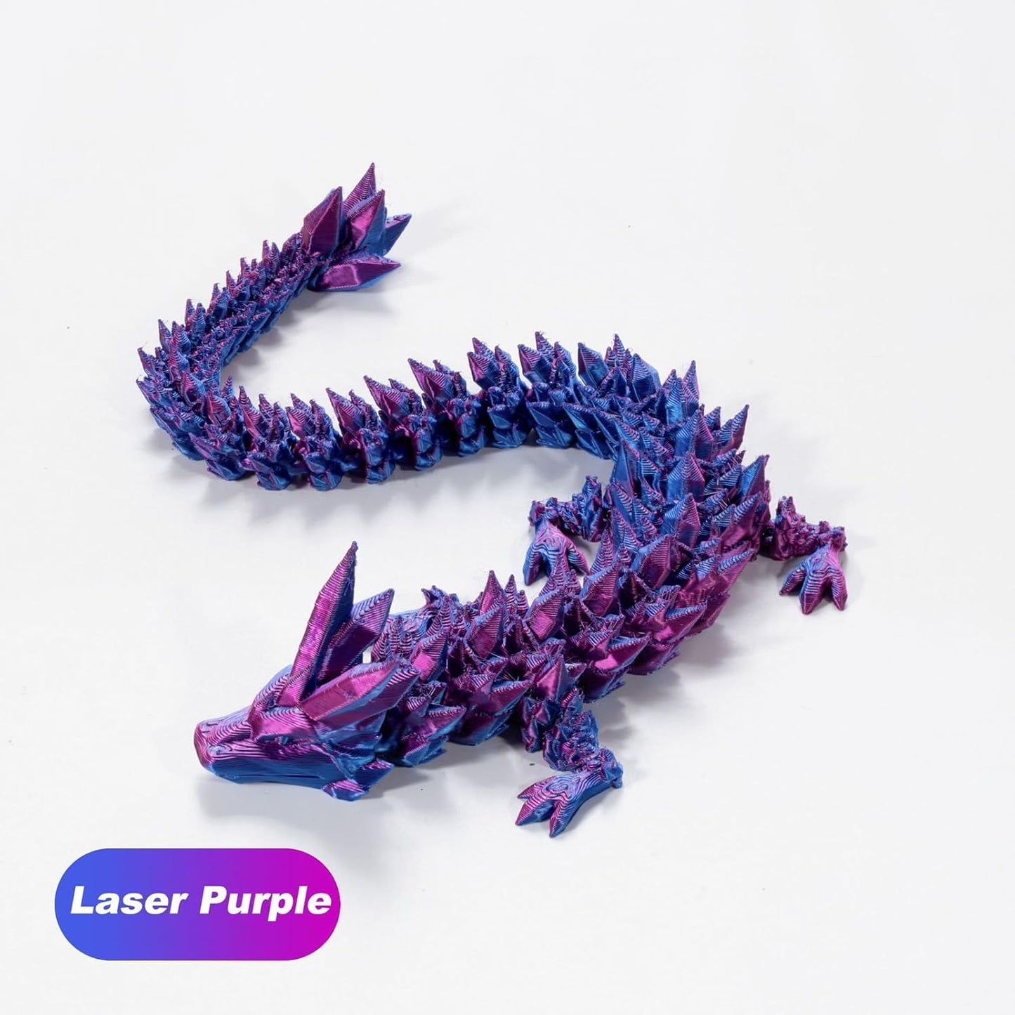 3D Printed Dragon Eggs with Dragon Inside, Articulated Crystal Dragon in Egg, Executive Dragon Fidget Desk Toys for Gifts, Home Office Decor (Purple)