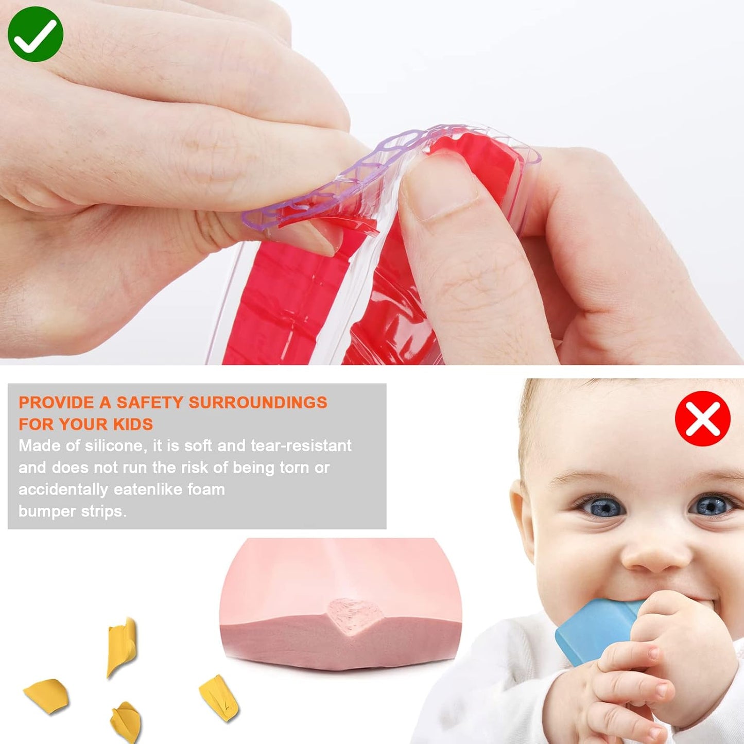 HOMREALM Baby Proofing 7.05ft Long (1.97" Wide) Corner Protector Baby Corner Guards Furniture Corner & Edge Safety Bumpers Clear Baby Proofing Bumper Cushion for Table Furniture Sharp Corners