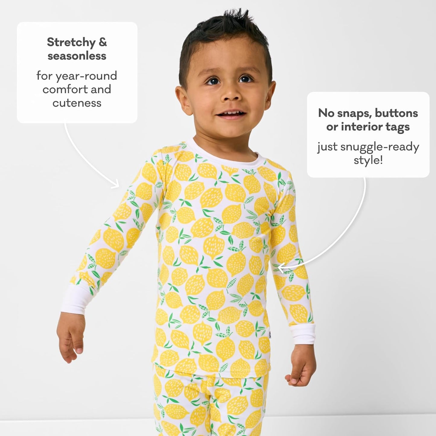 Little Sleepies Two-Piece Pajama Set for Boys & Girls, Soft Viscose from Bamboo Toddler Pajamas for Kids, Family Matching PJs