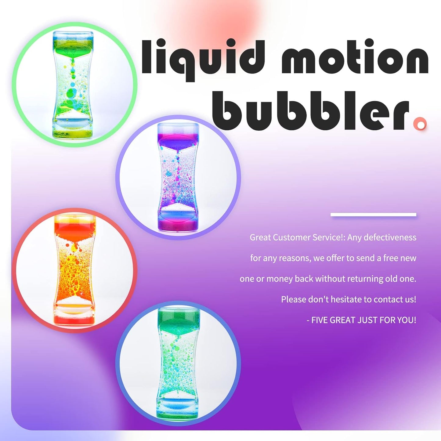Liquid Motion Bubbler Timer Sensory Toy, 8 Pack Mix Colors Drip Water Oil Timer for Desktop Play Toys for Activity, Relaxing, Anxiety, Autism, ADHD Office Home