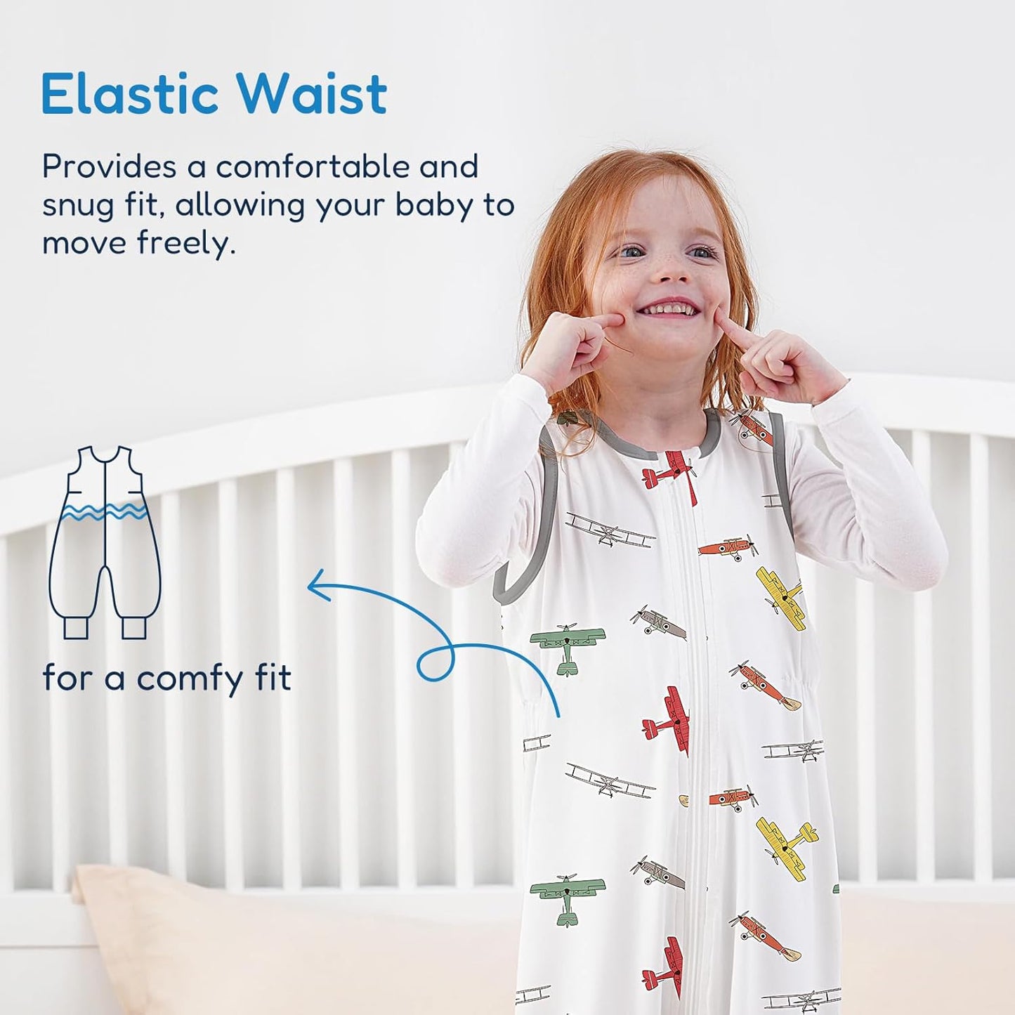 TotAha Toddler Sleep Sack with Legs, 0.5 TOG Light and Soft Baby Sleeping Bag, Walker Sleep Sack for Babies 12-24M, 2T-3T