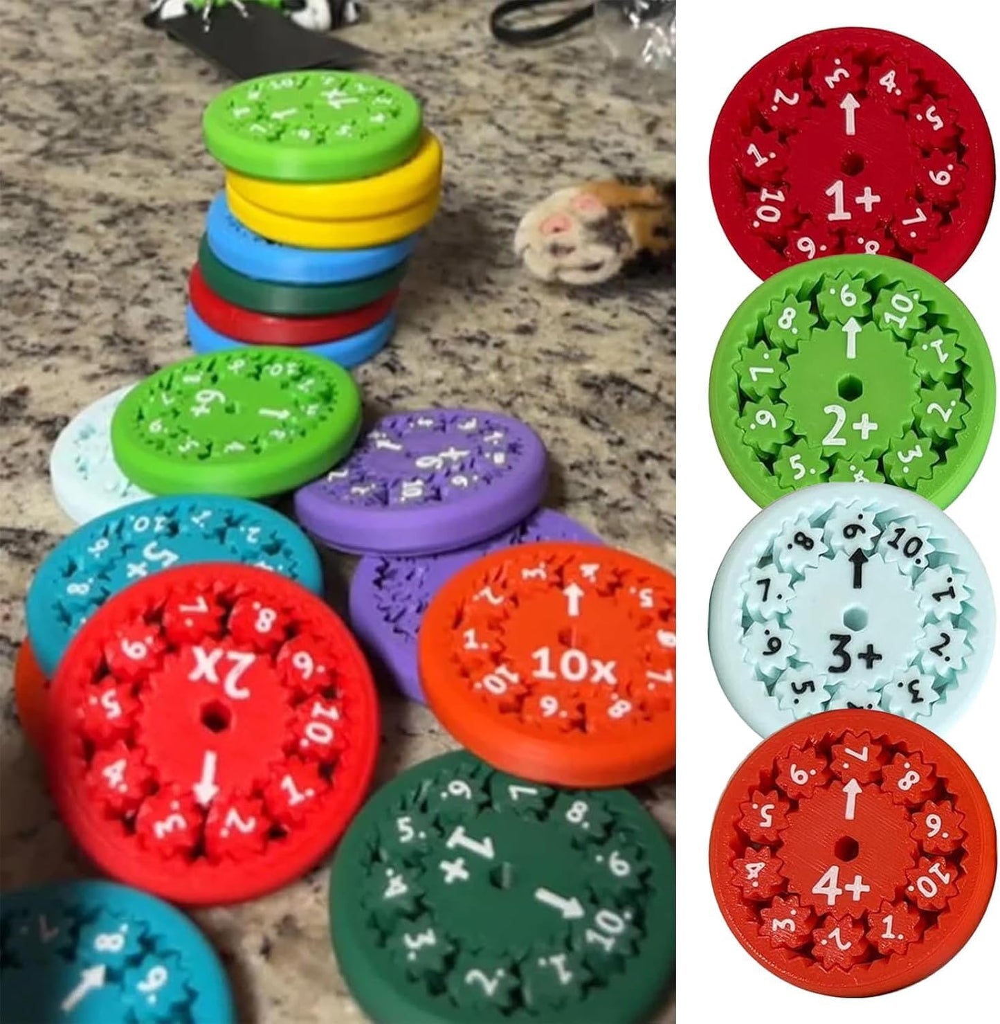 Math Fidget Spinners, Math Fact Fidget Spinners, Math Fidget Toy for Kids, Perfect for Learning Add Subtract Multiplication Division with The Math Spinners (Add Or Subtract 9pcs)