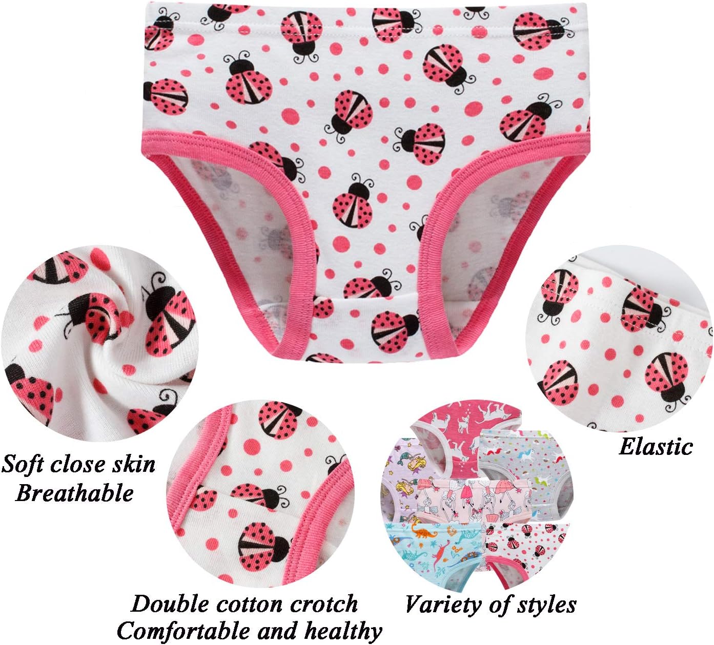 Boboking Soft Cotton Underwear Toddler Girls'Briefs Soft Undies