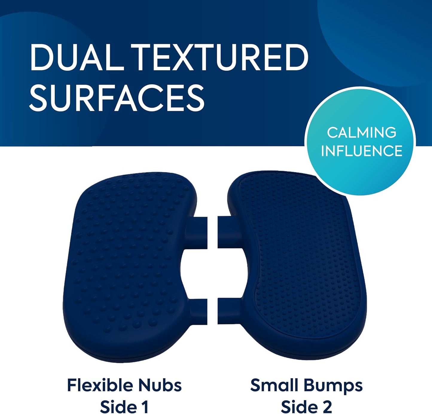 Bouncyband Wiggle Feet, Dark Blue, 6 Pack – Sensory Foot Cushion Quietly Facilitates Movement to Help Improve Concentration - 12” x 9” x 2.5” Sensory Tool, Ideal for The Classroom, Work, or at Home