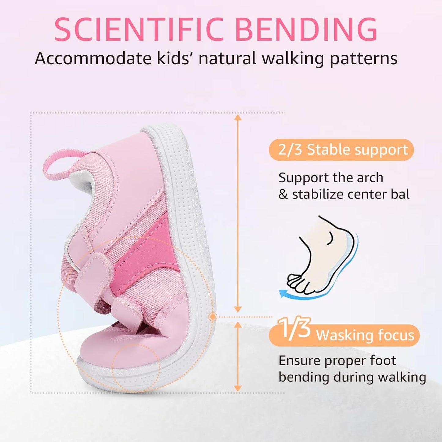 Toddler Wide Toe Box Barefoot Shoes Boys Girls Sneakers Zero Drop Kid Tennis Running Shoes Lightweight Non-Slip Comfortable Infant First Walking Shoe Outdoor Activities School