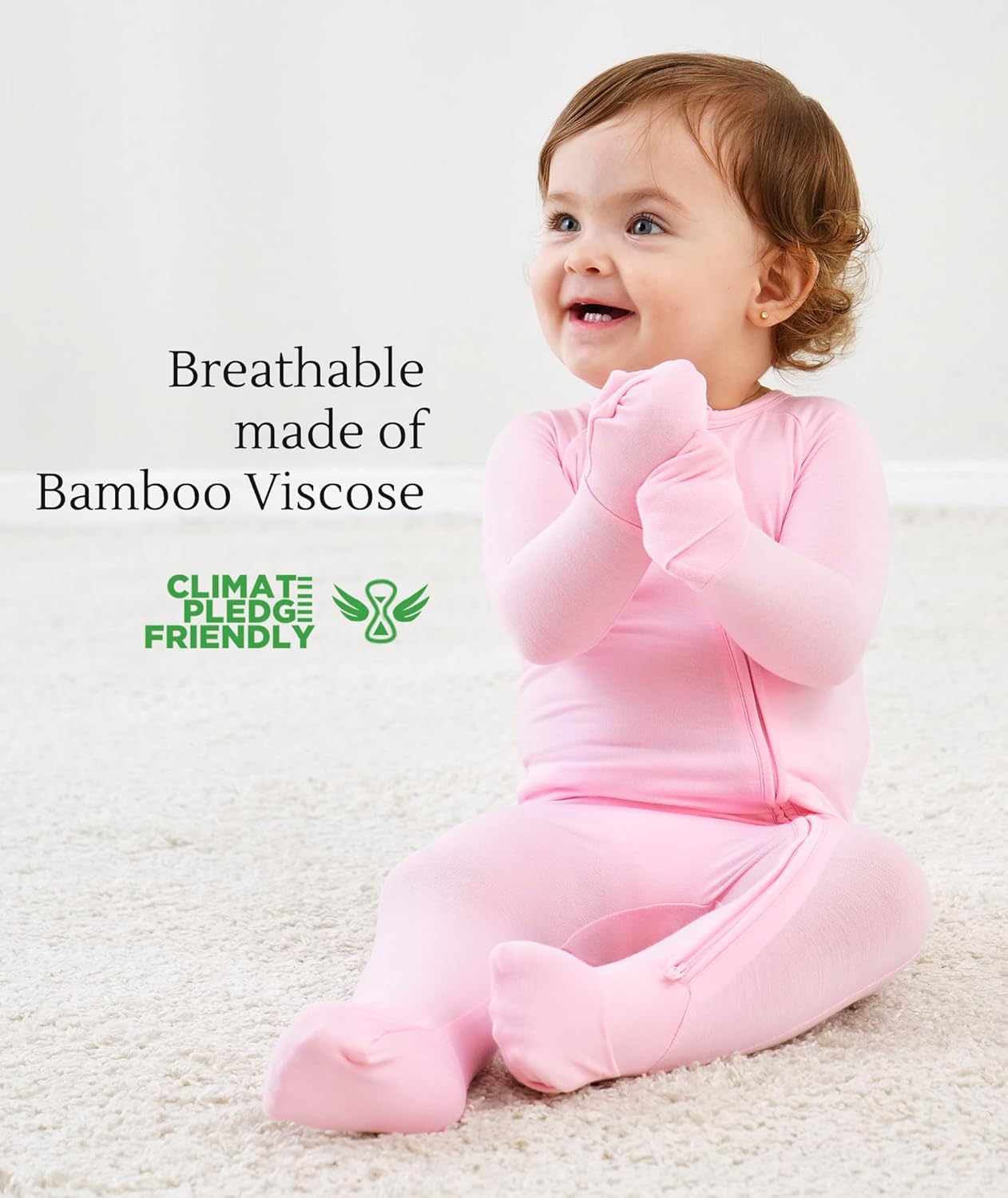 Baby One-Piece Romper Footless Bamboo Viscose Pajamas Sleepers for Baby Boys and Girls