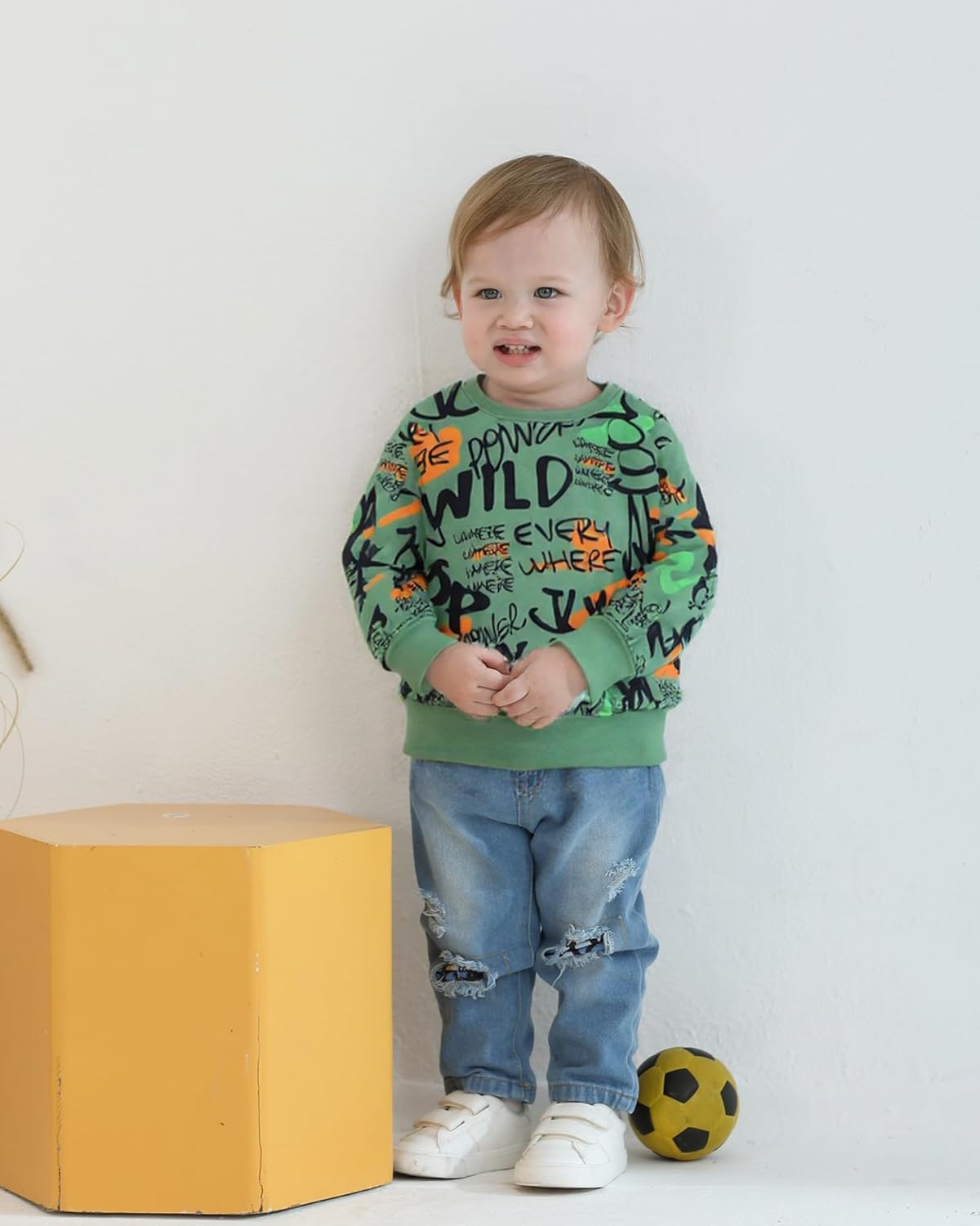 Toddler Baby Boy Outfits Fall Winter Clothes Color Block Long Sleeve Sweatshirt Tops + Jogger Pants Set 2PCS