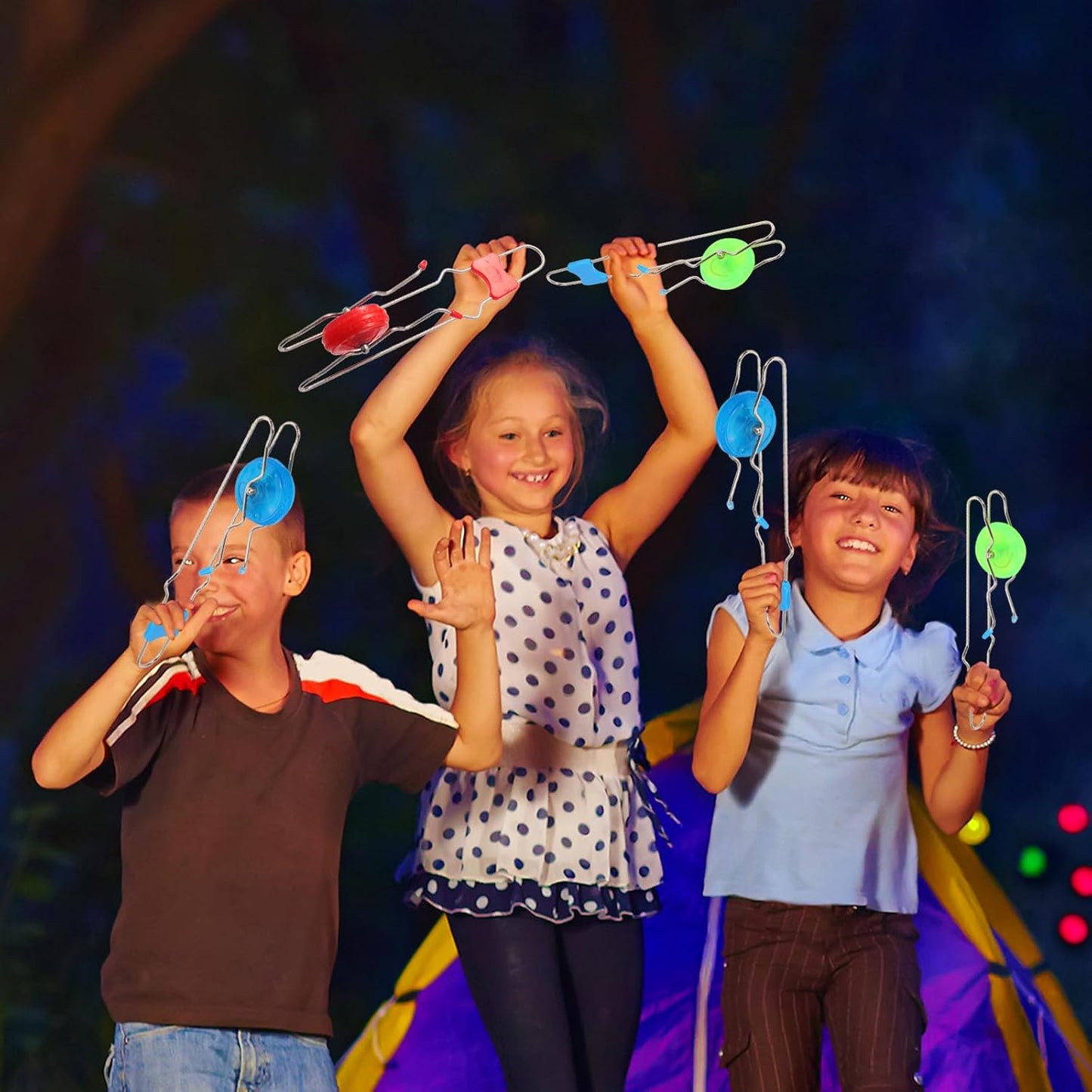 Retro Kids Light Up Gyro Wheel Set - includes 3 10-Inch Track Twisters, Spinning and Light Combo, to Capture Kid's Attention, Ideal for Easter, Birthdays, Christmas, and More