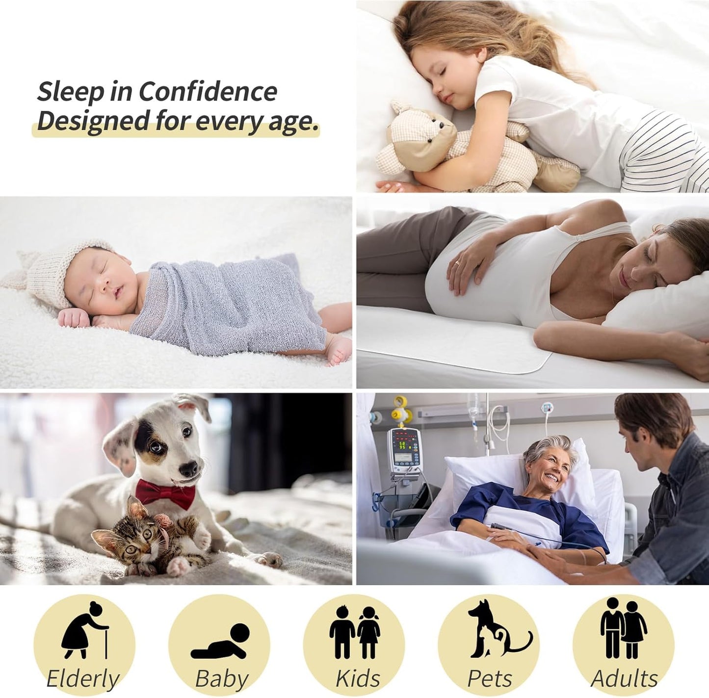 CoolShields Waterproof Bed Pads Incontinence 34'' x 36'' (2 Pack) Washable Reusable Bedwetting Mattress Protector Pad for Kids, Adults, Elderly, and Pets