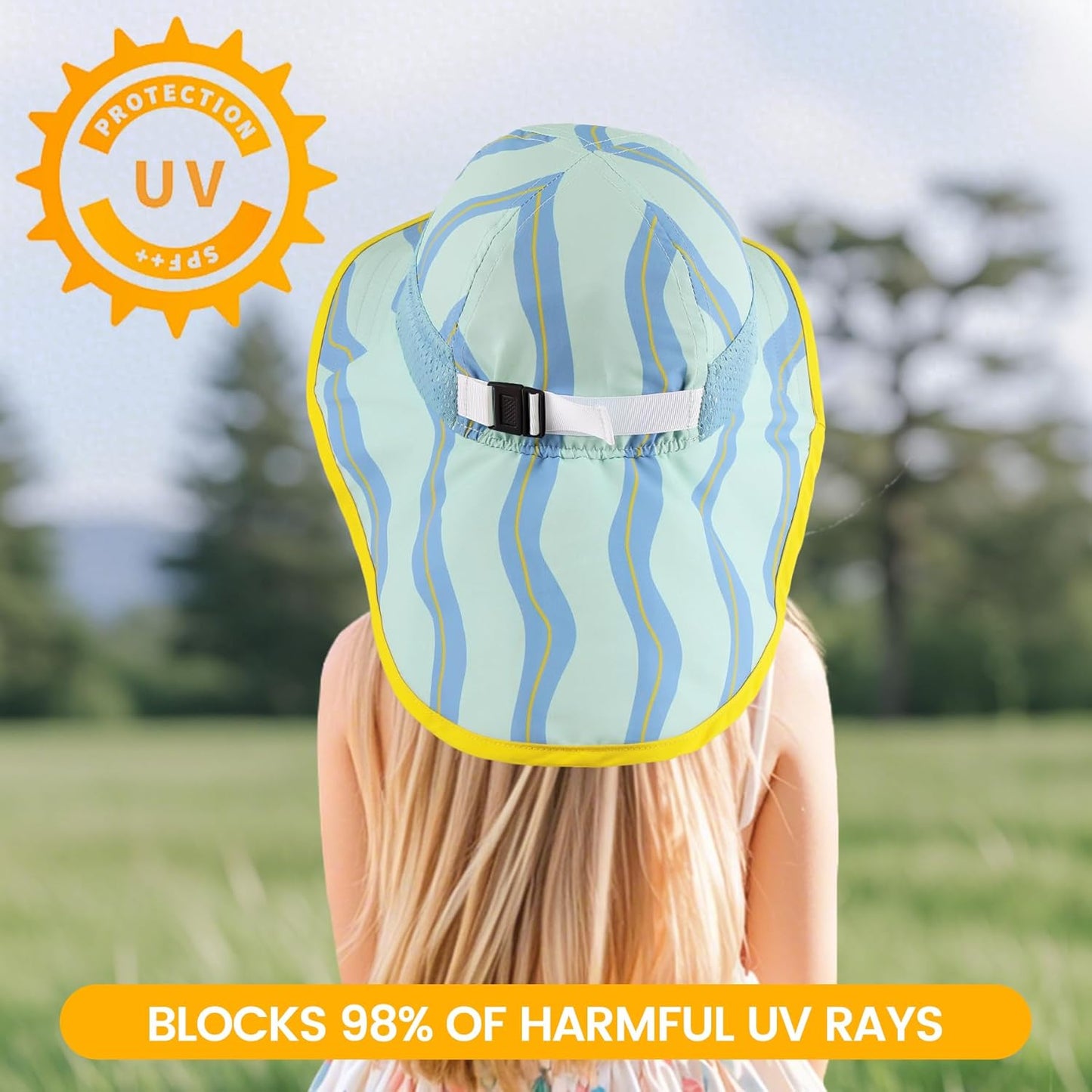 Baby Sun Hat with Neck Flap for Sun Protection Toddler Beach Hat UPF 50+ Outdoors 0-6 Years Boys Girls