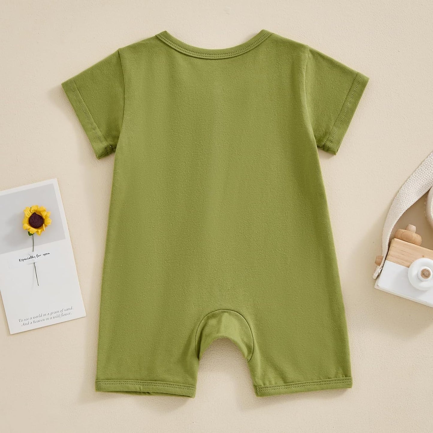 Merqwadd Baby Boy Girl 2 Pack Romper Short Sleeve Zipper Jumpsuit Plain Summer Clothes