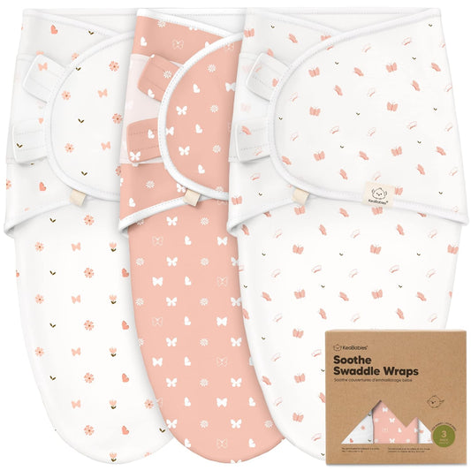 3-Pack Organic Baby Swaddle Sleep Sacks - Swaddles for Newborns, Infant 0-3 Months, Baby Girls, Boys, Soft & Snug Newborn Sleep Sack, Nursery Swaddling Blankets (Butterflies)