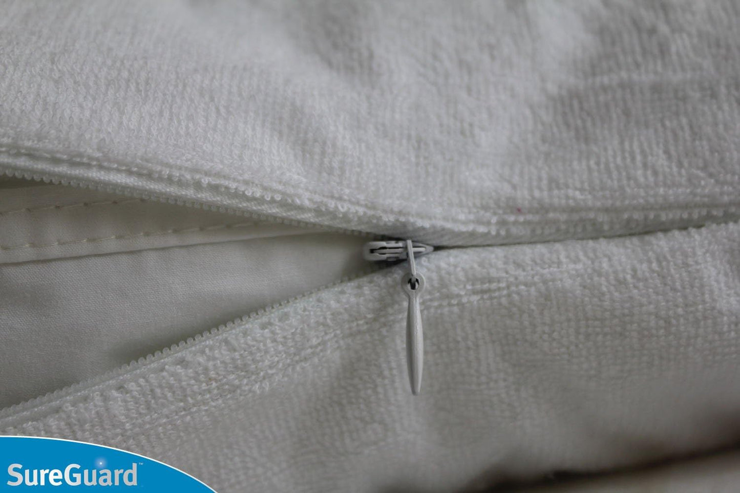 Set of 2 King Size SureGuard Pillow Protectors - 100% Waterproof, Bed Bug Proof, Hypoallergenic - Premium Zippered Cotton Terry Covers