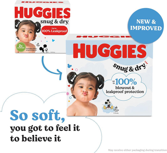 Huggies Size 2 Diapers, Snug & Dry Baby Diapers, Size 2 (12-18 lbs), 38 Count, Packaging May Vary