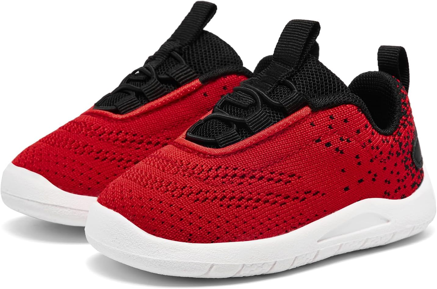 MORENDL Toddler Slip On Sneakers Baby Walking Shoes Non-Slip Breathable Unisex Pink Mesh Lace-Up Athletic Sneakers Infant Running Shoes