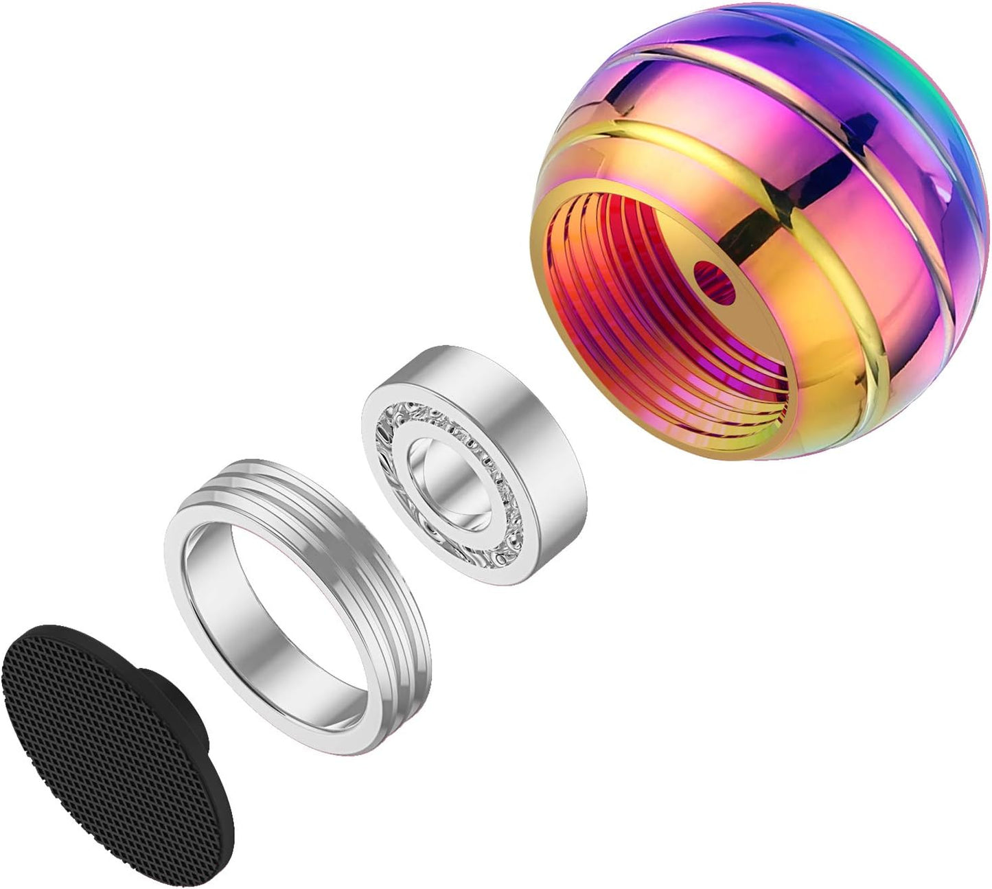 Kinetic Desk Toys, Fidget Toys Kids Adults, Adults Office Desk Toys, Metal Kinetic Fidget Spinners for Kids Party Favors, Stocking Stuffers for Kids (1.54", Rainbow)