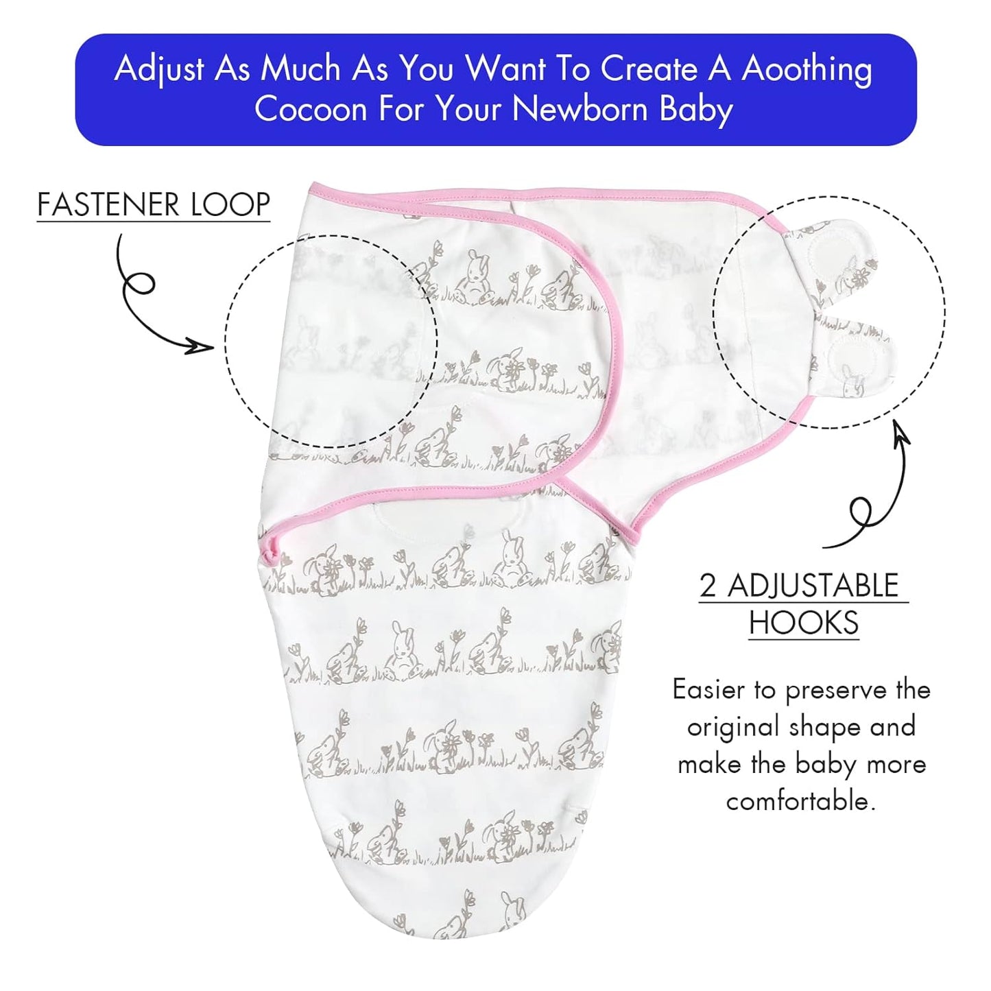 Organic Baby Swaddle Sleep Sacks, 4-Pack Swaddles for Newborns Baby Essentials, Infant 0-3 Months, 100% Cotton Soft & Snug Adjustable Wrap Nursery Swaddling Blankets Improves Sleep