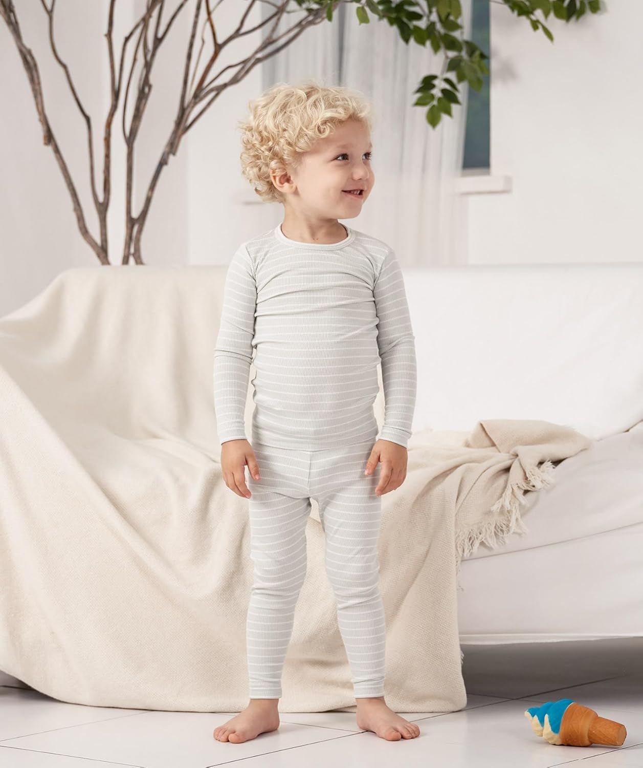 AVAUMA Stripe Pattern Baby Boys Girls Pajama Set Kids Toddler Snug fit Ribbed Sleepwear pjs for Daily Life Style