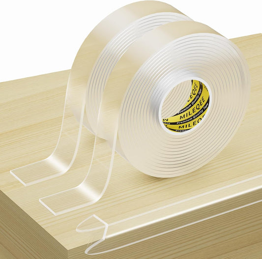 2Pack Clear Edge Protector Strip, 1.18in x 9.84FT(19.68FT Total), Sharp Edge Wrap Cover Tape, Self Adhesive Protective Bumper Guards for Cabinet Door Desk Glass Table Furniture, Kitchen Countertop