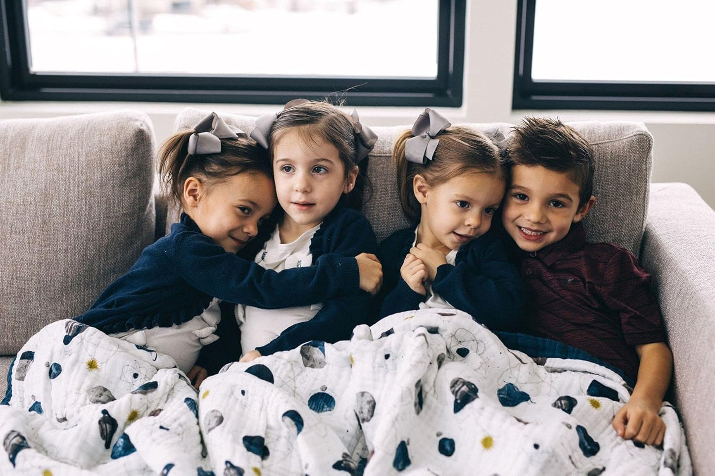 Little Unicorn Premium Quilted Throw | Super Soft, Multi-Layered Muslin XL Blanket| Great for Kids & Families (Planetary)