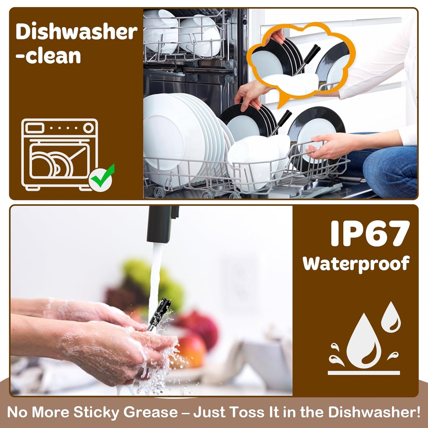 Real-Time Alerts Wireless Meat Thermometer - Smart Bluetooth Meat Probe for Grill, BBQ, Oven, Smoker - Long Range Bluetooth, Accuracy Temp, Dishwasher Clean, Waterproof - Perfect for BBQ Lovers