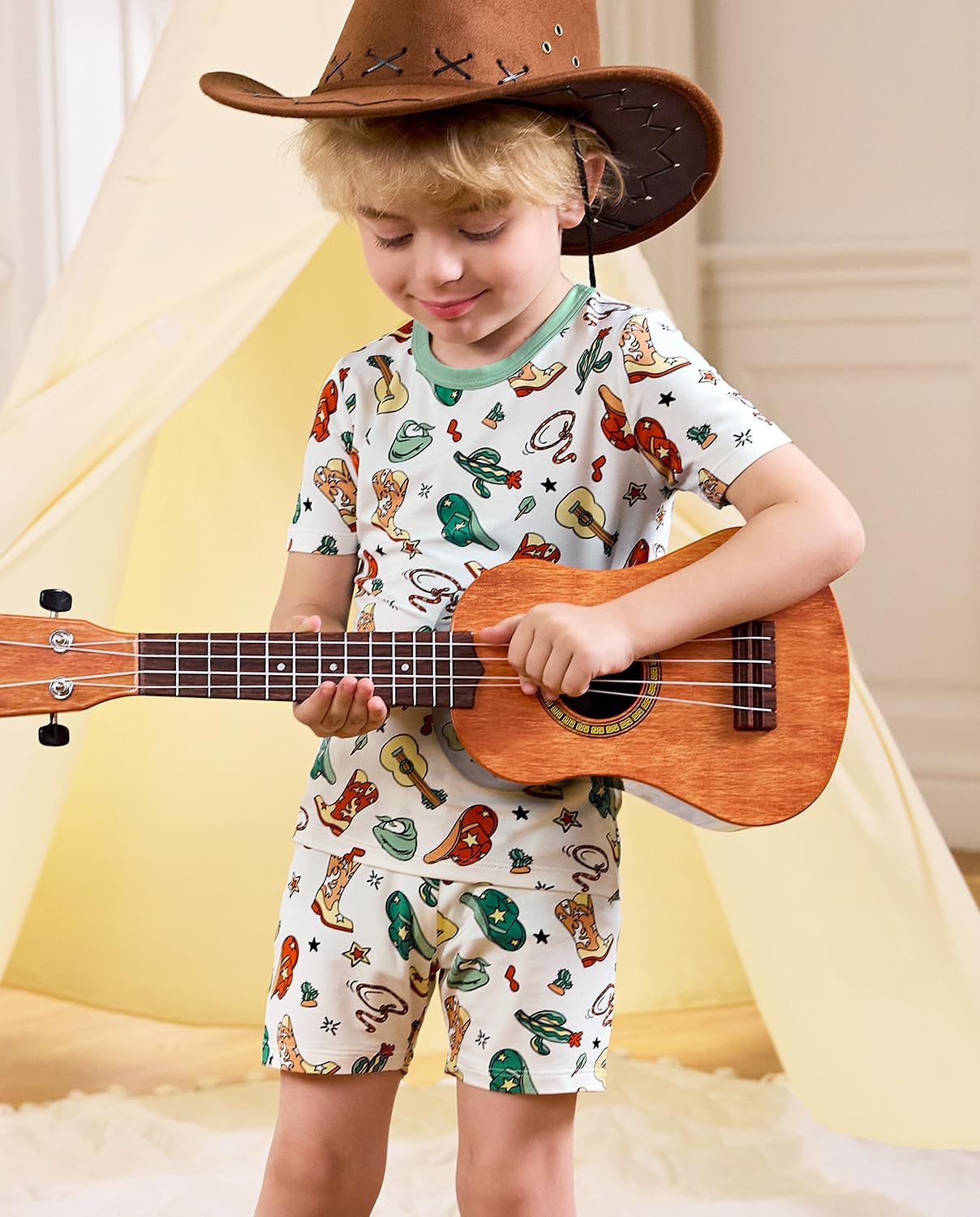 Bamboo Viscose Toddler Animal Pajamas Boys Girls Kids Cool Short Summer 12M-8Y Snug fit Pjs Set 2pcs