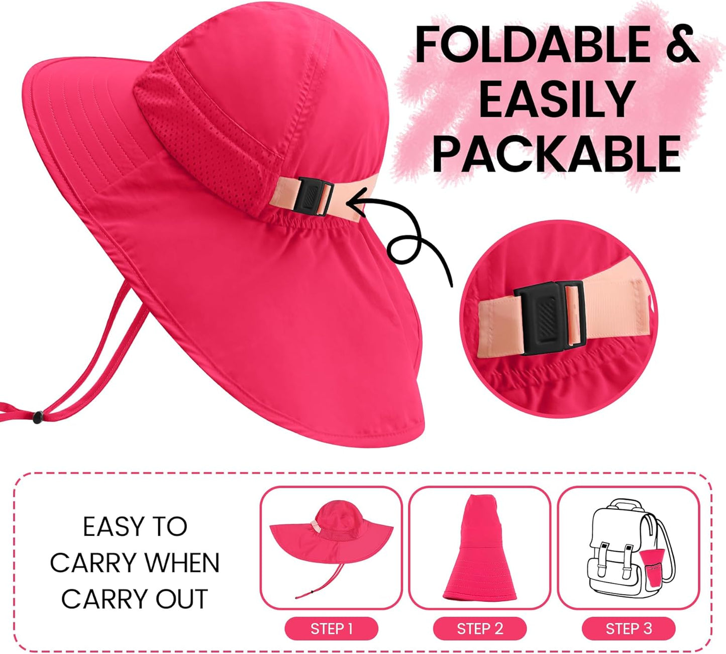 Baby Sun Hat with Neck Flap for Sun Protection Toddler Beach Hat UPF 50+ Outdoors 0-6 Years Boys Girls