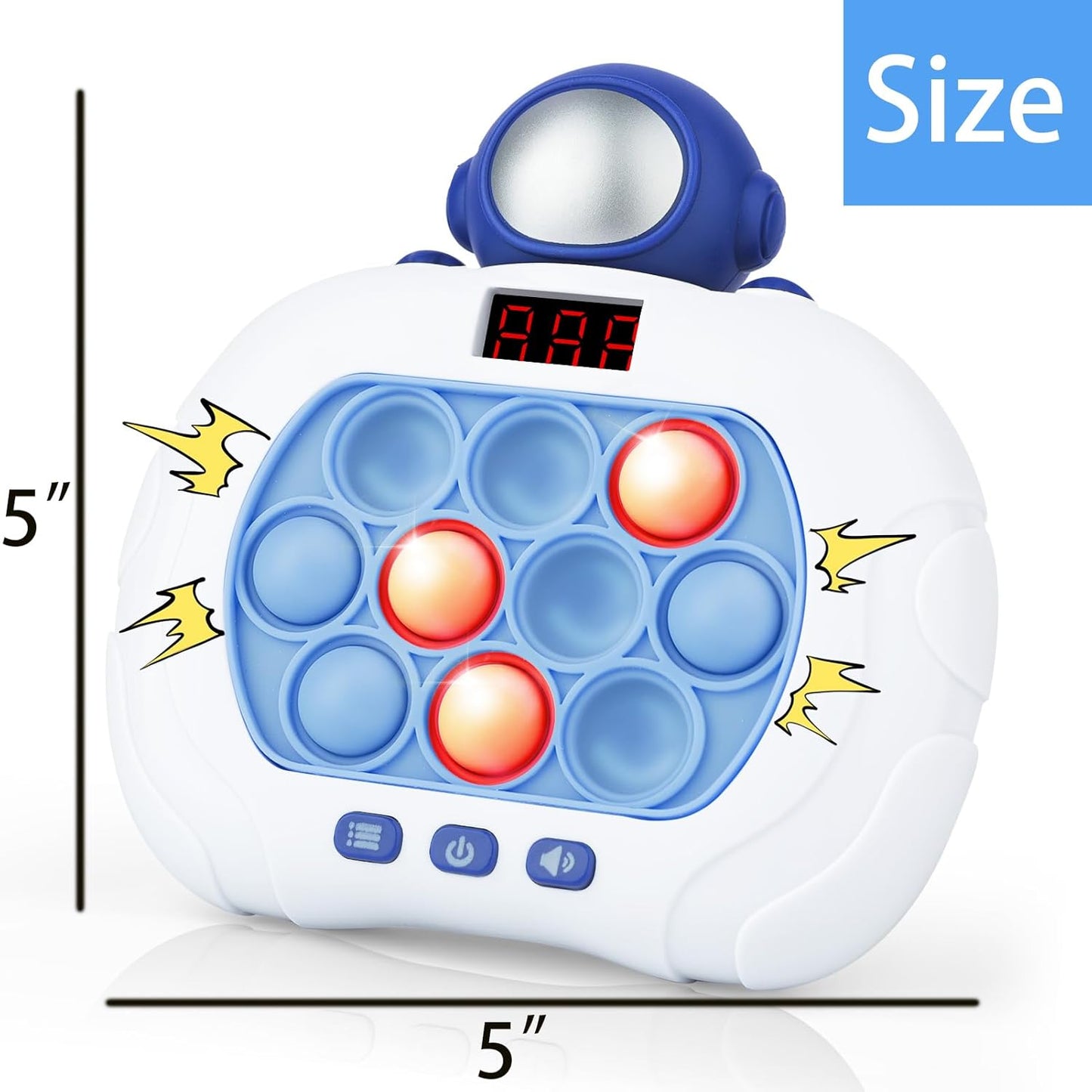 Fast Push Game Pop Fidget Toy for Kids, Quick Push Bubble Game 6 Modes Handheld Puzzle Game Sensory Toy with LED Screen Pop It Game Light Up Fidget Toy Gift for 3 to 12 Year Old Girls Boys