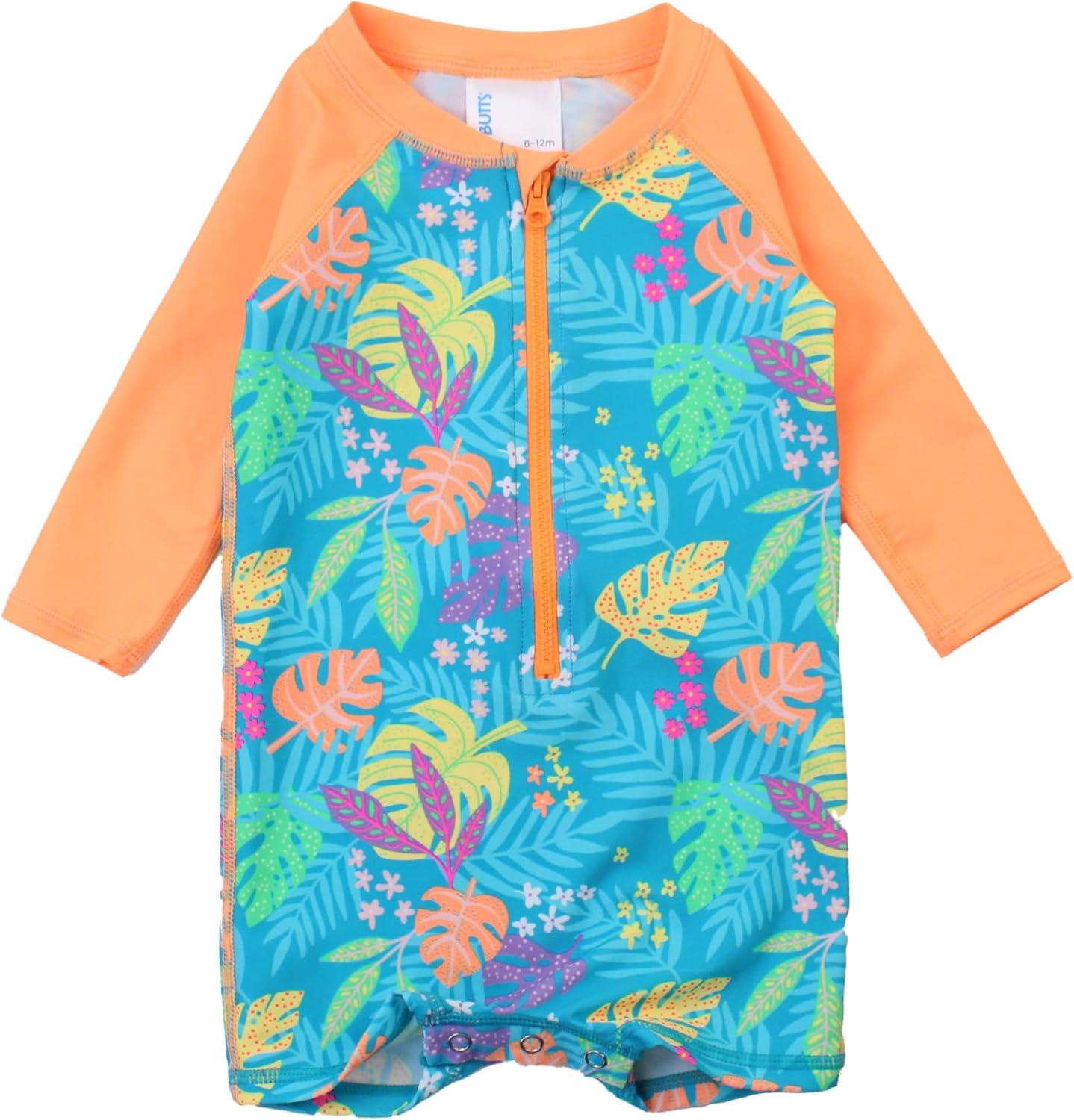 RUGGEDBUTTS Baby/Toddler Boy Swimsuit, One Piece Zipper Rash Guard Sunsuit with UPF 50+ Sun Protection