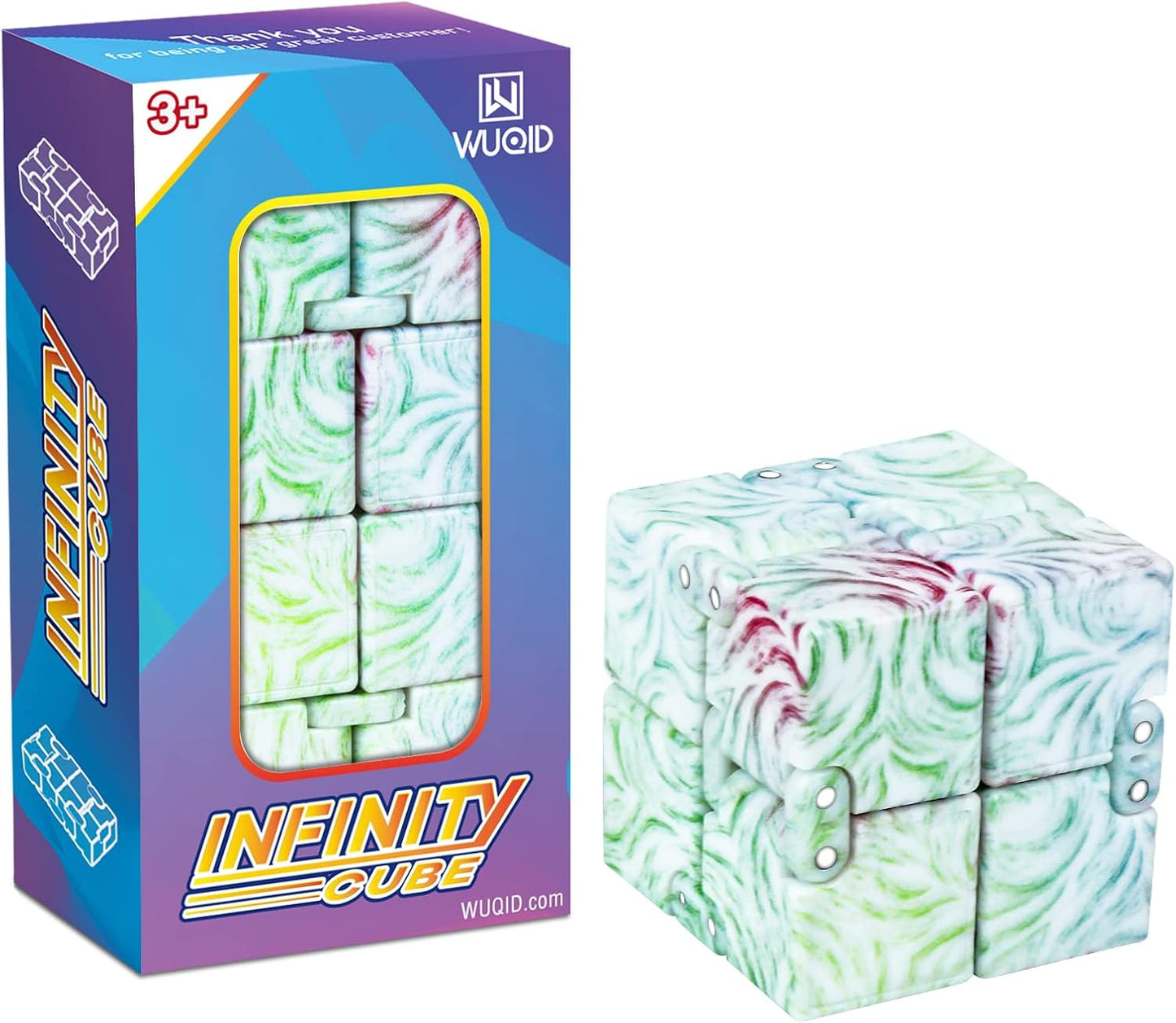 Infinitycube Fidget Toy, Unique Tie-Dye Infinitycube for Kids and Adults, Fidget Toy Relaxing Hand-Held Fidget Toy for Stress Relieve and Anxiety Relief (Rainbow)
