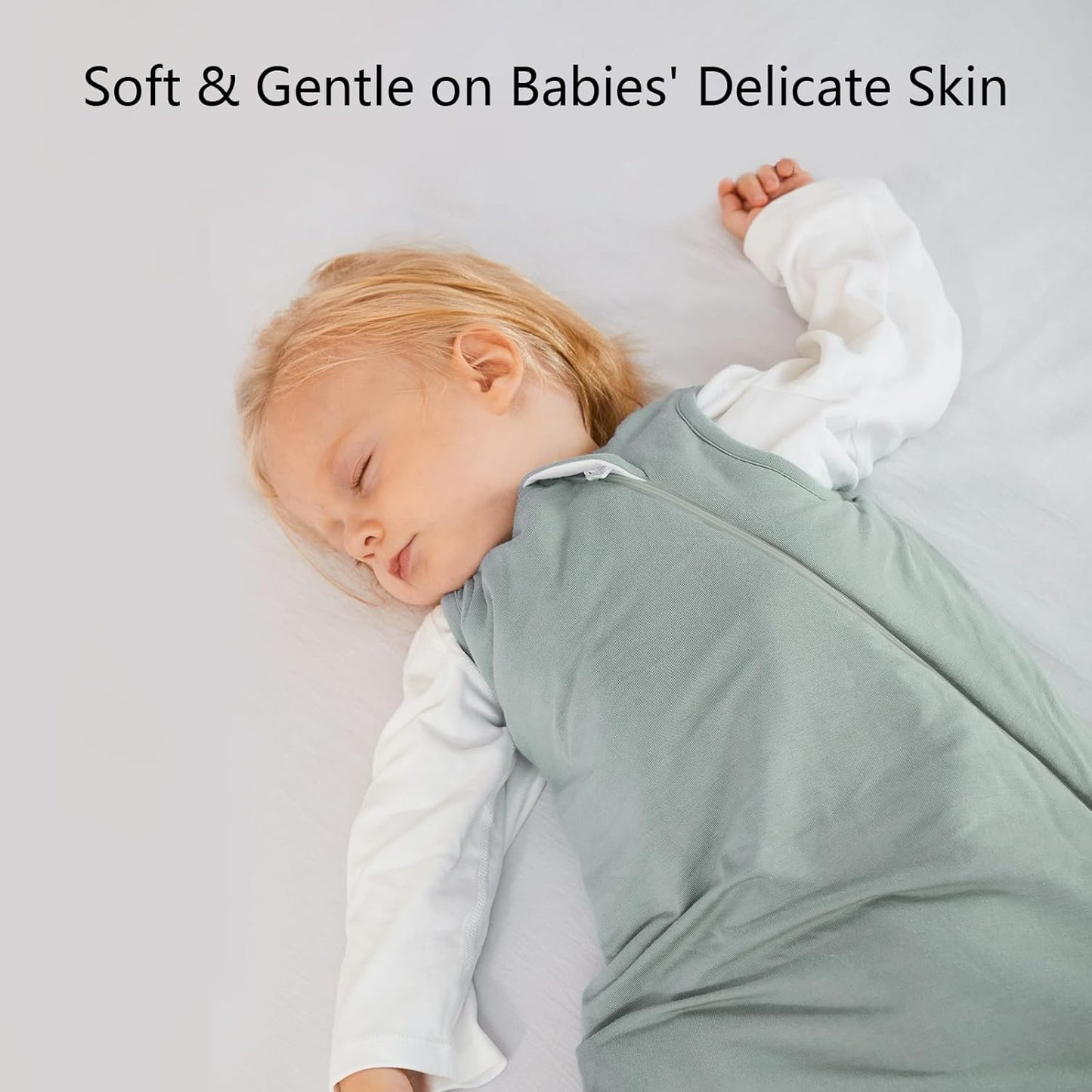 BubblePanda Rayon Made from Bamboo Sleep Sack 12-18 Months 0.5 Tog Soft Lightweight Toddler Sleep Sack 1t for Babies 2-Way Zipper Wearable Blanket Baby 12 Months