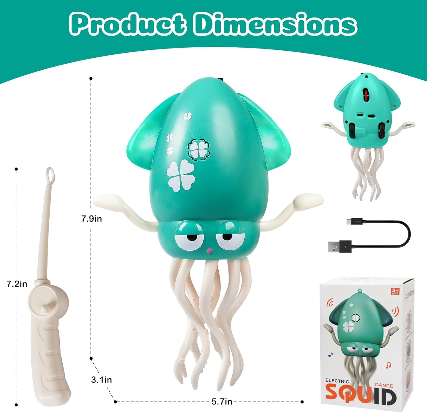 Magic Dancing Octopus Toys, Musical LED Toy, 3 Colors Available (Green)