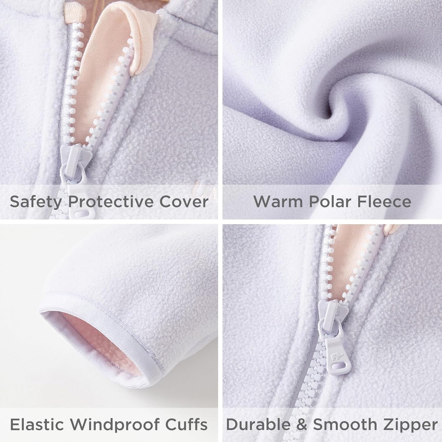 DAVE&BELLA Toddler Fleece Jacket, Baby Boys Girls Animal-shaped Hooded Zipper Long Sleeve Warm Spring Autumn Outerwear Coat