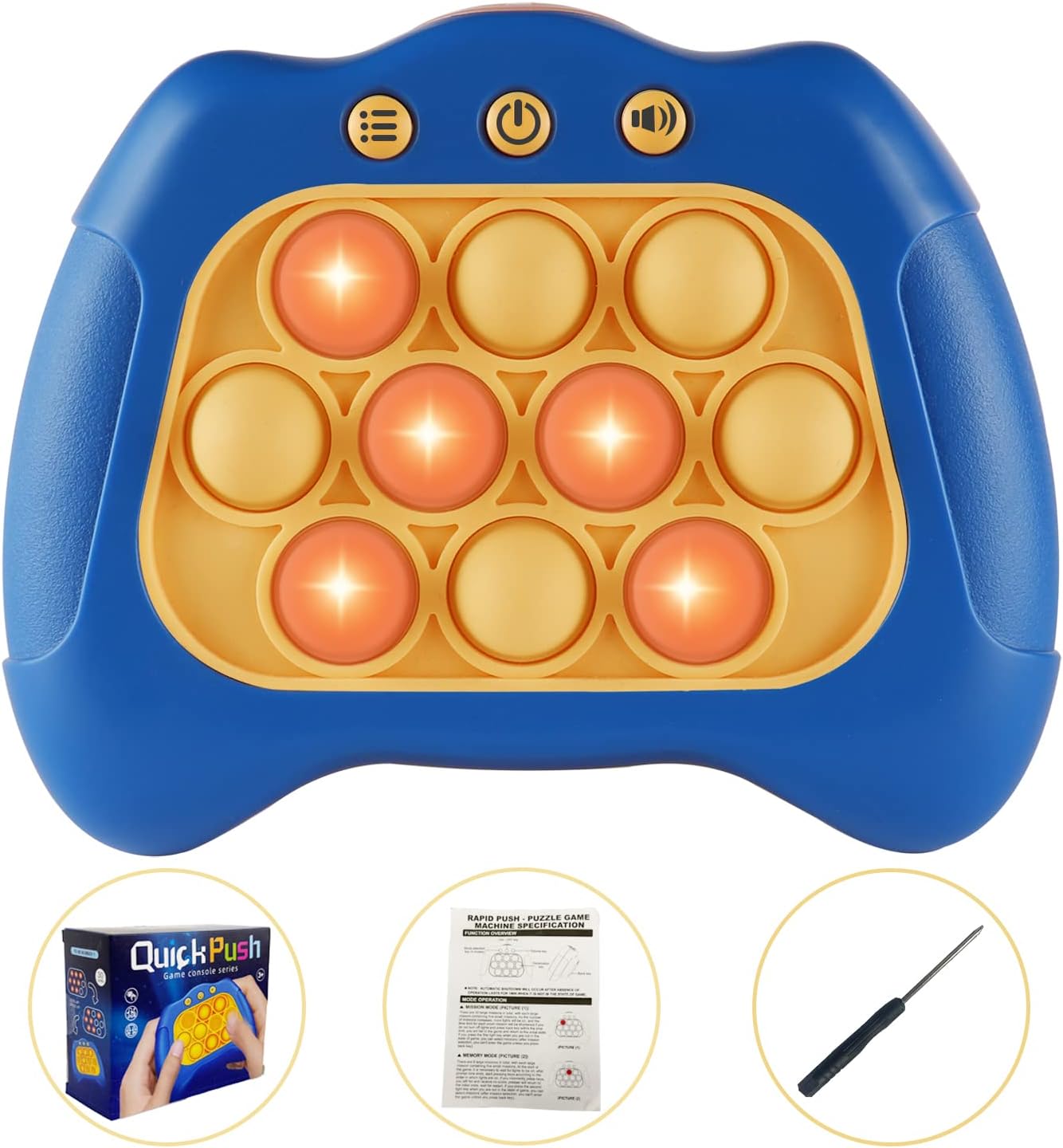 Pop The Target! Handheld Speed Pushing Game Machine: A Fun Multiplayer Game for Family. Fidget Game Toy for 6 7 8 9 10 11 12 Years Old Blue