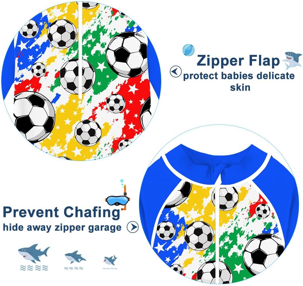 Funnycokid Baby Swimsuit Boy Toddler Bathing Suit Rash Guard UPF 50+ Swimwear 6 Months-4T