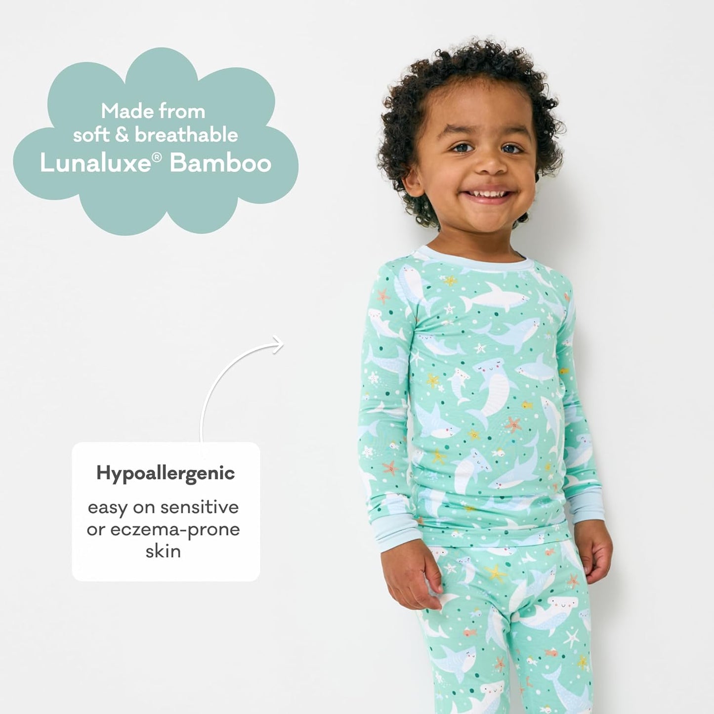 Little Sleepies Two-Piece Pajama Set for Boys & Girls, Soft Viscose from Bamboo Toddler Pajamas for Kids, Family Matching PJs