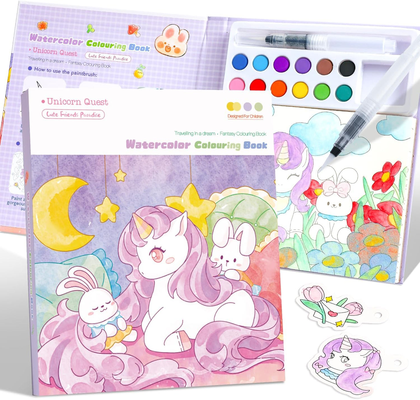 gesboole Paint with Water Coloring Books for Kids Ages 3-5, 4-8 – Cute Coloring Book for Teens,Arts and Crafts for Kids Ages 3 4 5 6 7 8+, Birthday Gift Toys for Girls Boys,Travel Toys -Unicorn