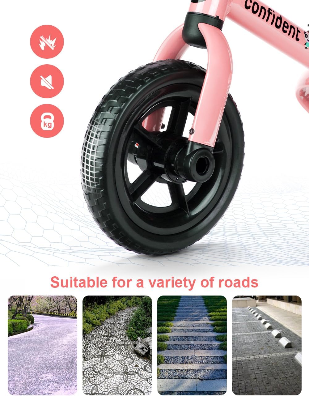 Ancaixin 3 in 1 Toddler Tricycles for 2-5 Years Old Boys and Girls with Detachable Pedal and Bell, Foldable Baby Balance Bike Riding Toys for 2+ Kids, Child Birthday Christmas New Year Gift Pink