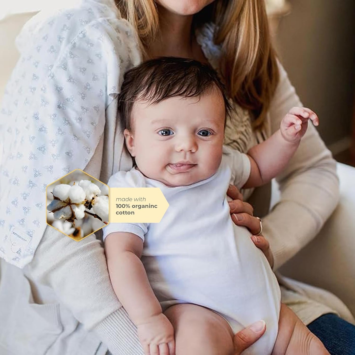 Burt's Bees Baby Unisex Organic Cotton Short and Long Sleeve Bodysuits, 5-Pack