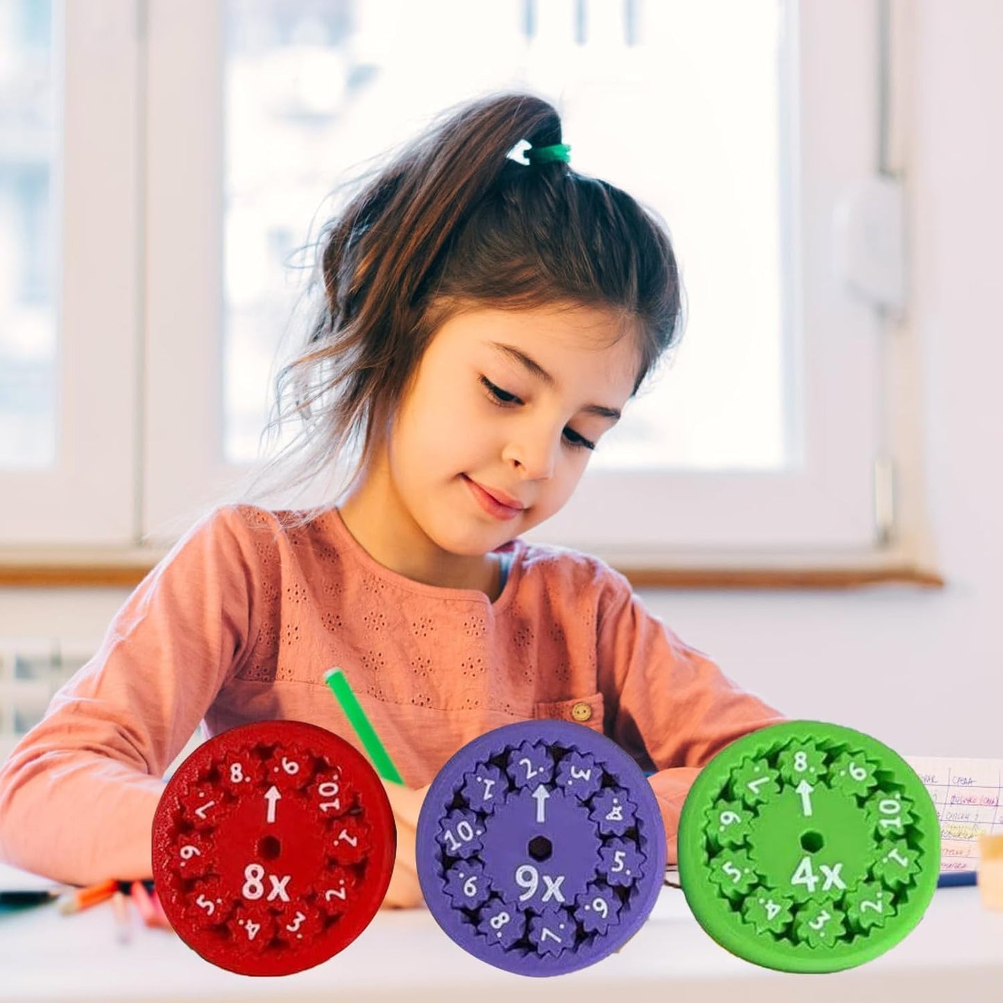 Math Fidget Spinners, Math Fact Fidget Spinner, Multiplication and Division Fidget Spinner Toy for Stimmers and Fidgeters Who are Learning Math (Add Or Subtract 9pcs)