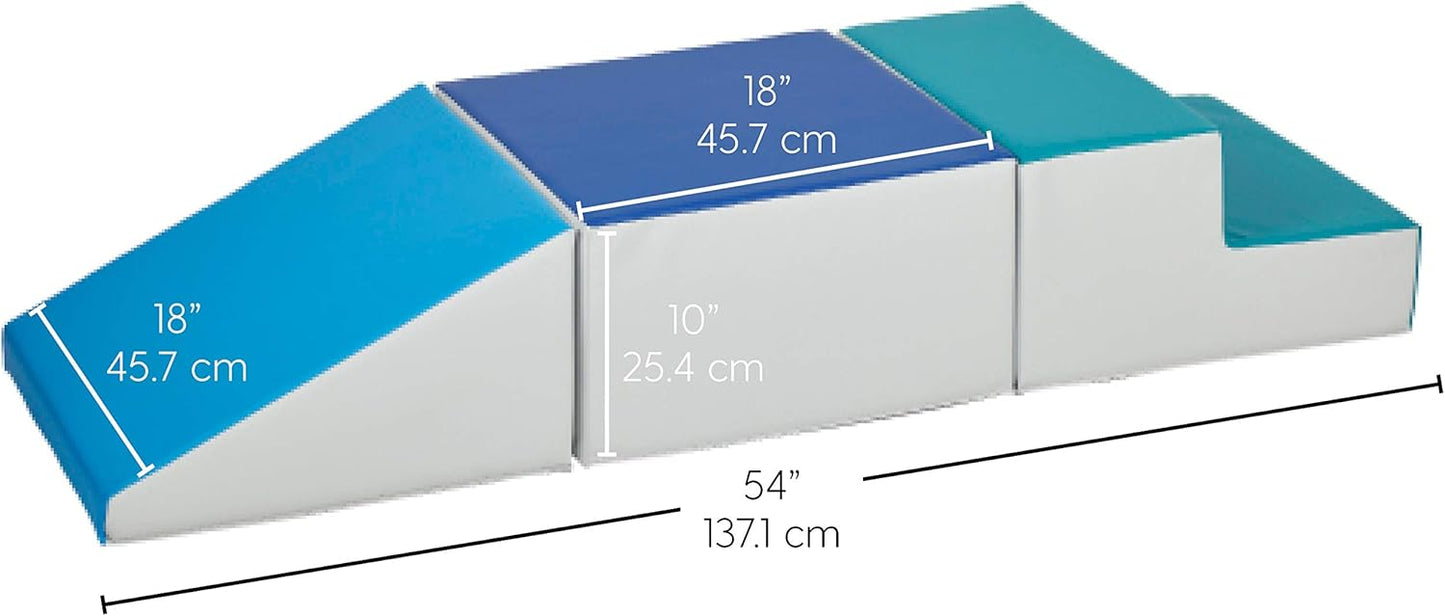 Factory Direct Partners 11618-CTNV SoftScape Toddler Playtime Climber, Indoor Active Play Structure (3-Piece Set) - Contemporary/Navy