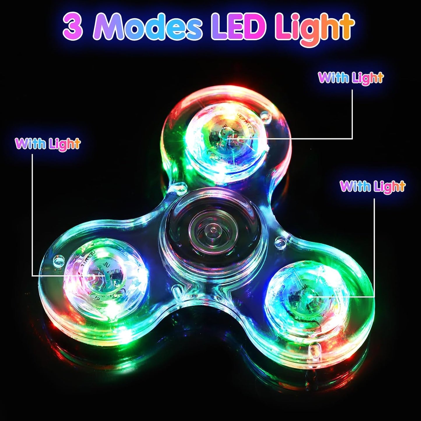 Gigilli Fidget Spinners, LED Light Up Sensory Fidget Toys for Kids, Glow in The Dark Party Favors for Kids 4-8-12, ADHD Anxiety Stress Relief Goodie Bag Stuffers Birthday Classroom Prizes Return Gifts