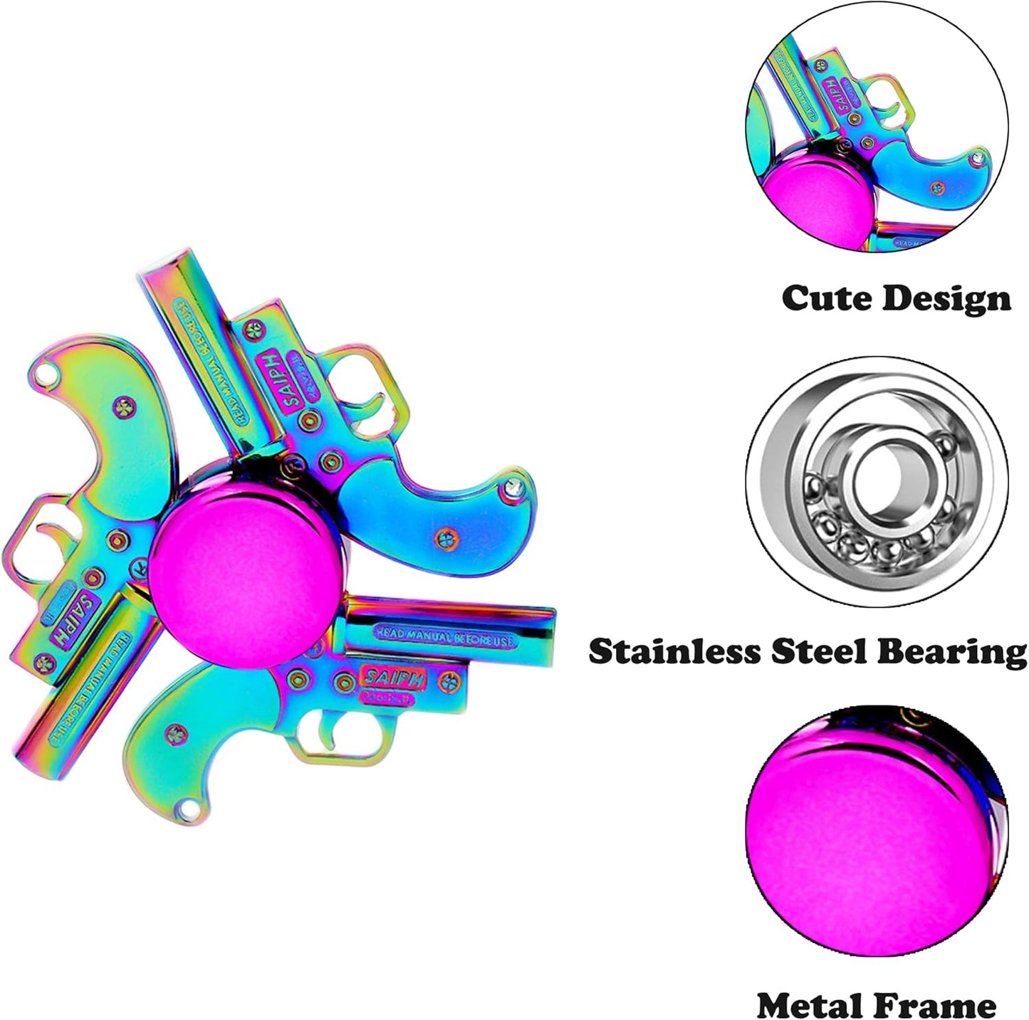 Fidget Spinners Set, Metal Desk Toys for Kids Adults Boys Girls, Hand Spinner Sensory Toys for Party Favors, Stocking Stuffers (3 Pack) (Style-2)