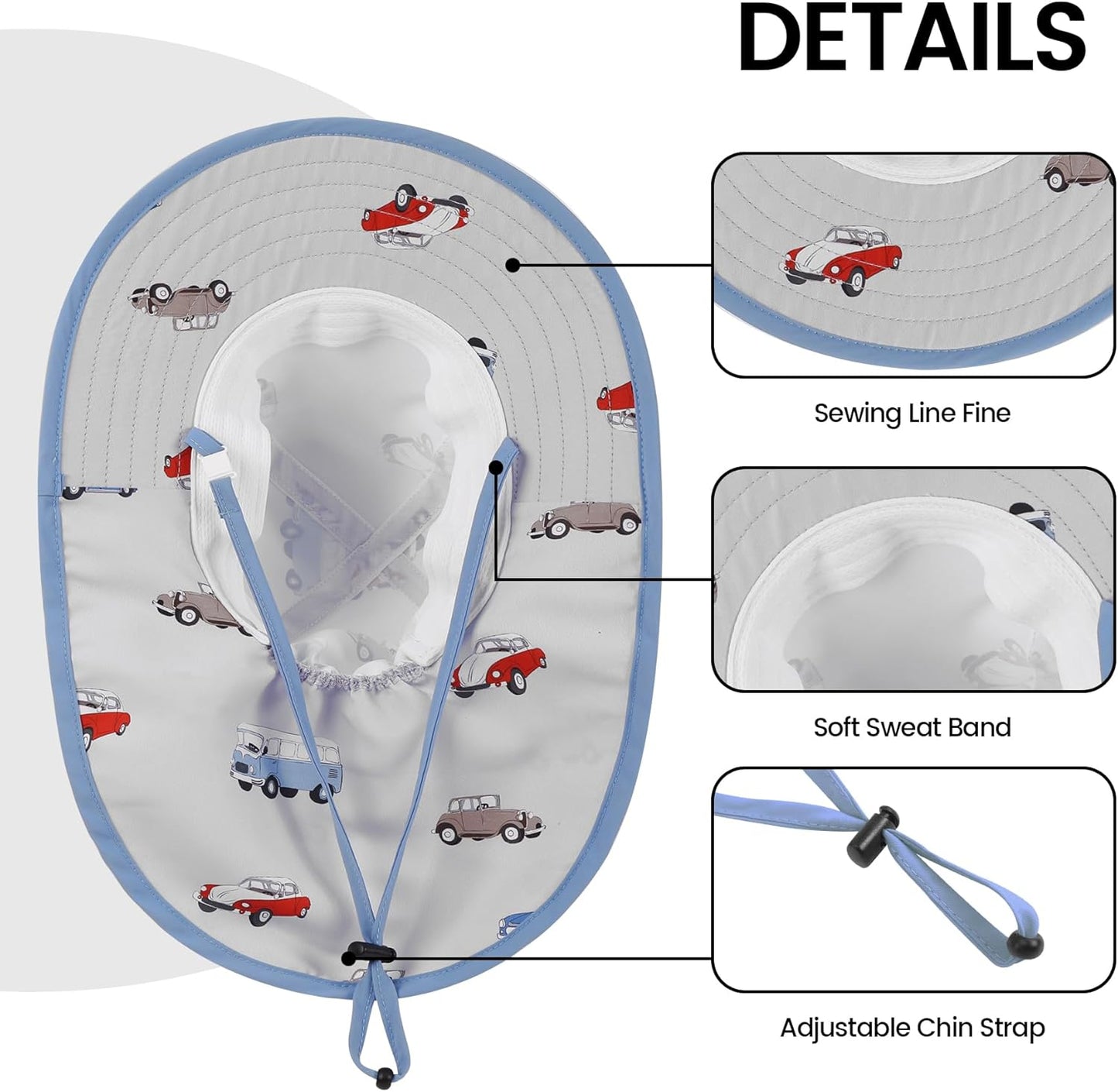 Baby Sun Hat with Neck Flap for Sun Protection Toddler Beach Hat UPF 50+ Outdoors 0-6 Years Boys Girls