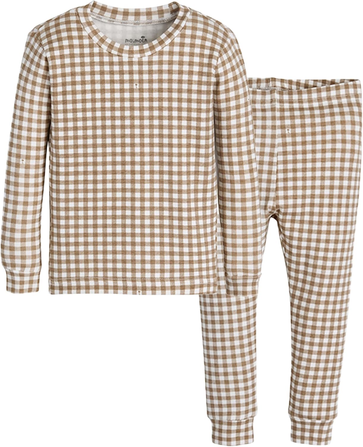 moimoln Plaid Check Soft Cotton Modal 6M-8Y Baby Toddler Long-Sleeve Snug-Fit Pajama Sleepwear Daily