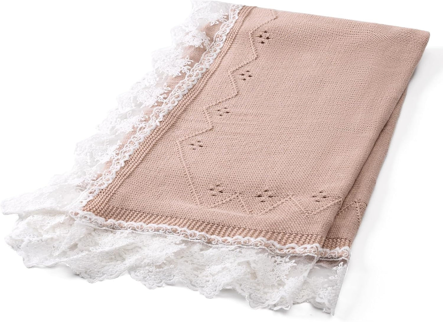 Booulfi Baby Blanket for Girl Toddler Newborn Swaddle Receiving Knit Cotton Blanket Throw Blanket Soft Crochet Preemie Small Crib Gender Neutral Infant Baby Boy Blankets