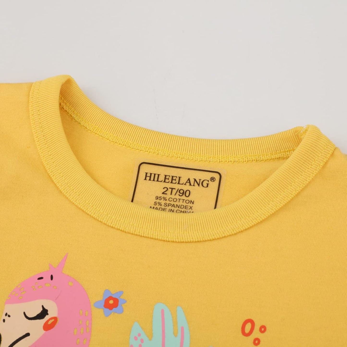 HILEELANG Girls' Tees Ruffle Short Sleeve T-Shirt Cotton Casual Graphic Summer Crewneck Tunic Tops