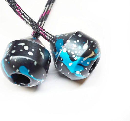 Begleri Fidget Beads - Worry Fidget Beads Spin & Bump - Made of Aluminum Alloy - for Men Women Youngs Skill Players Creates a Bit of Magic for You (UFO-Black Blue&White)