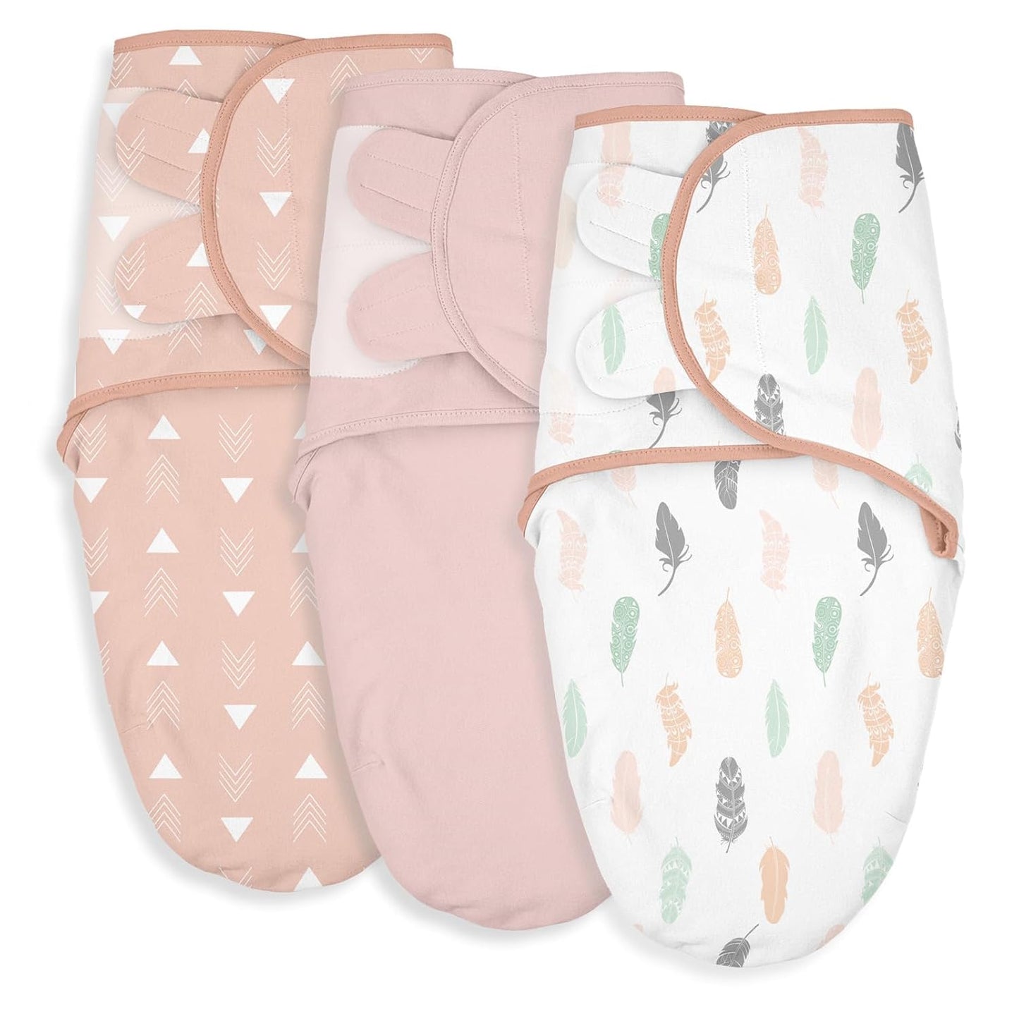 Organic Baby Swaddle Sleep Sacks, 3-Pack Swaddles for Newborns Baby Essentials, Infant 0-3 Months, 100% Cotton Soft & Snug Adjustable Wrap Nursery Swaddling Blankets Improves Sleep